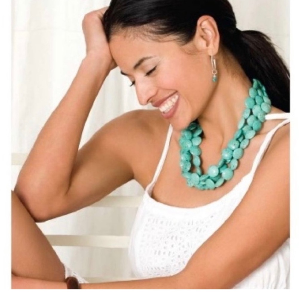 stella & dot turquoise sea necklace… brand new in box